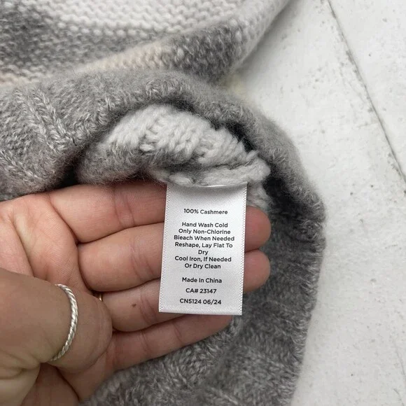 Haven Well Within Gray Ivory Light Pink Stripe Soft Sweater Women's Size Medium - Picture 4 of 7